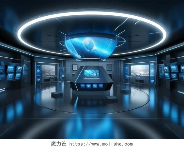未来科技展厅蓝色黑色商务风现代科技感企业展厅
